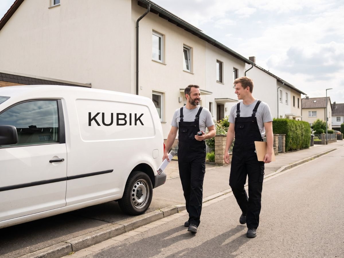 A KUBIK munkatársai megérkeznek a felmérésre, mérőléccel és mappával